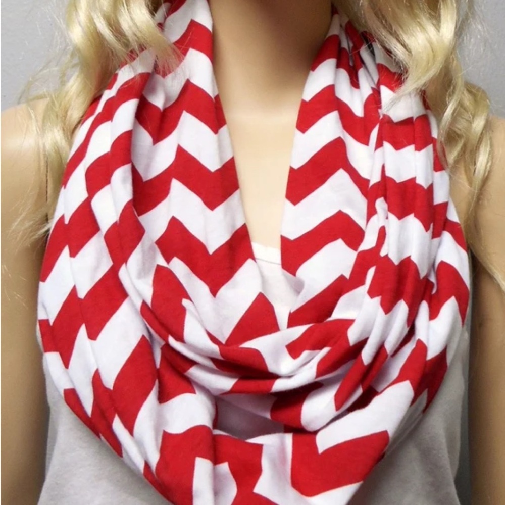 Vibrant Red and White Chevron Wrap